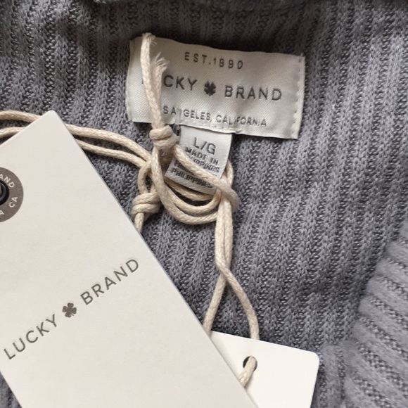 Lucky Brand Grey long sleeve NWT Sz L - Picture 9 of 11